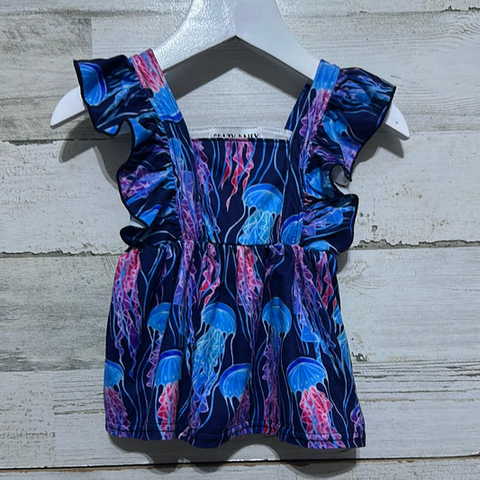 Size 3-6m Crazy Daisy boutique jellyfish tunic - good used condition