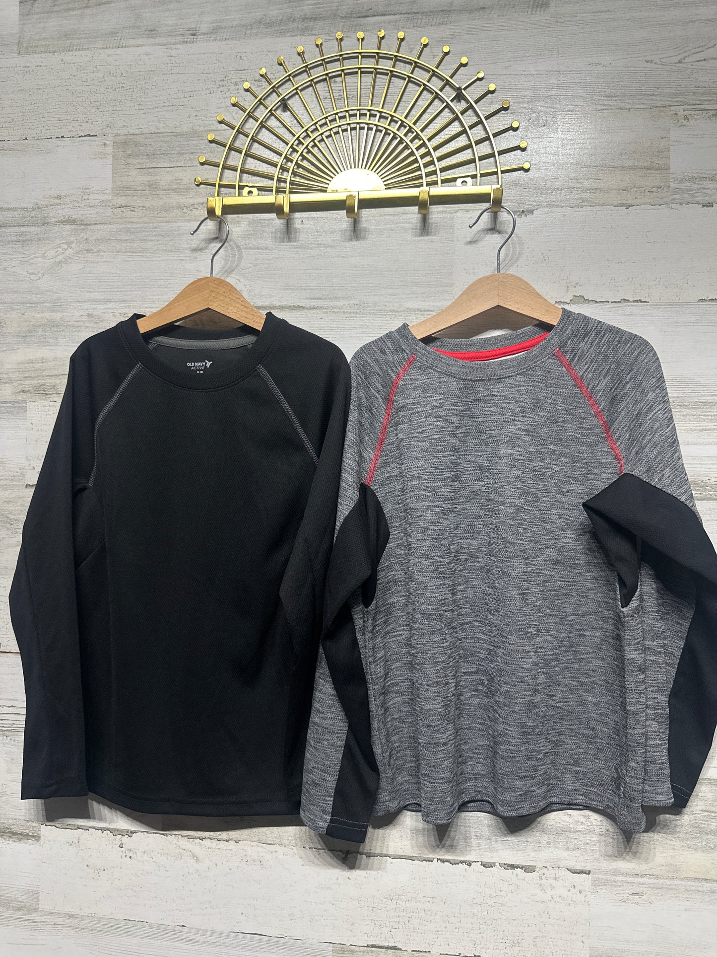Boys Size 8 Old Navy Active Go Dry Cool Long Sleeve Shirt Lot (2 Pieces) - Very Good Used Condition