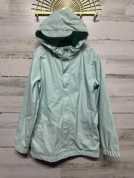 Size Medium Girls Hooded Water Resistant Lightly Lined Rain Jacket - Play Condition*