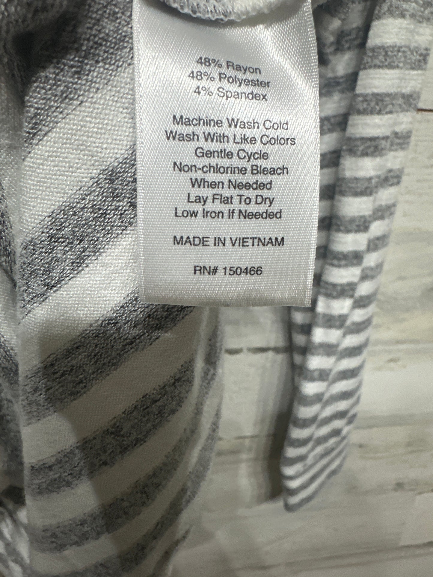 Women’s Medium Market & Spruce Soft Grey Striped Lightweight Hoodie - Very Good Used Condition