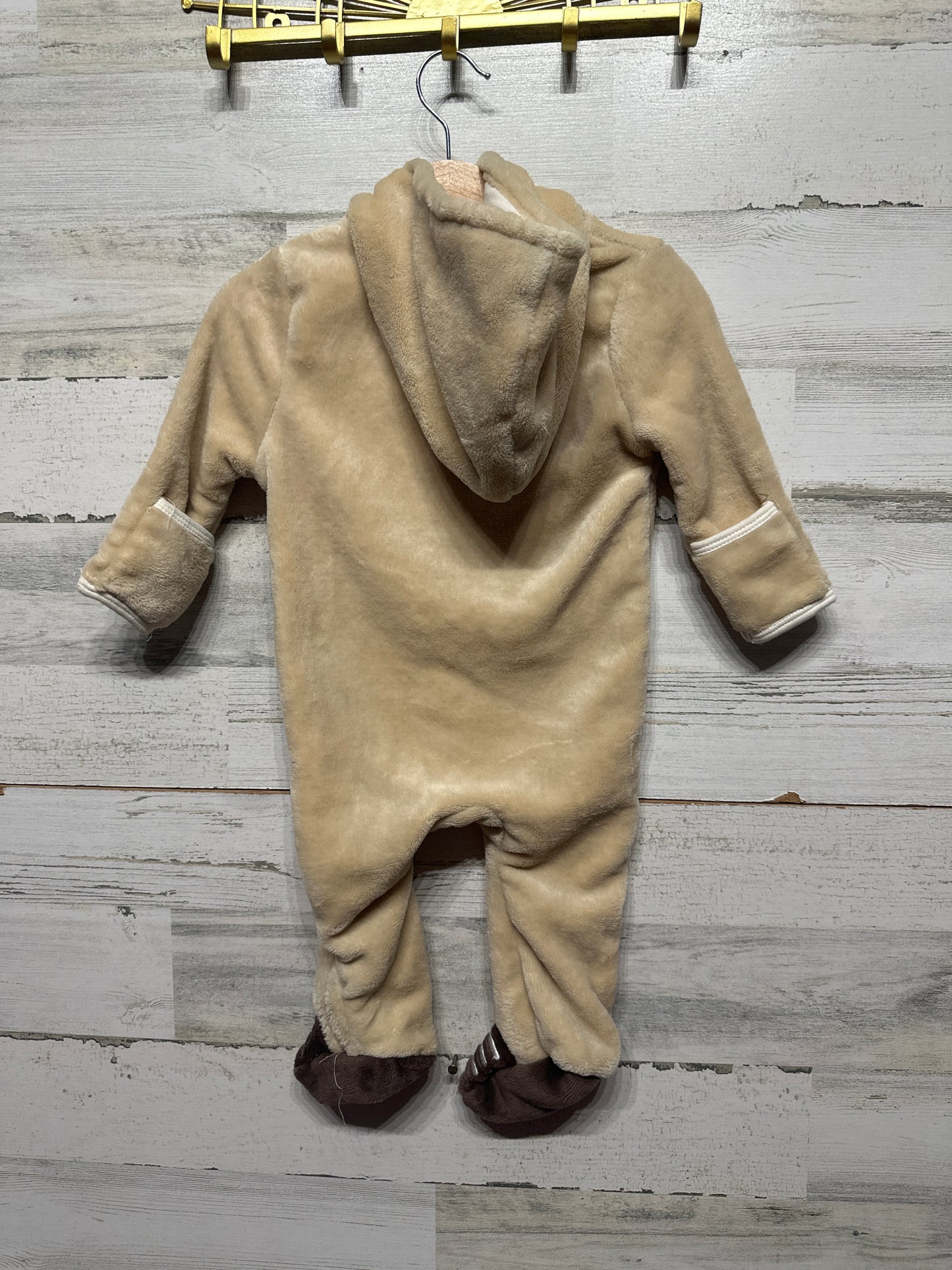 Boys Size 6-9m Mick Mack Football Fleece Footie - Very Good Used Condition