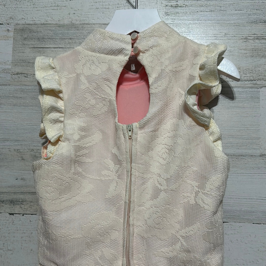 Girls Size 10 Ava and Yelly - peach/cream lace dress - good used condition