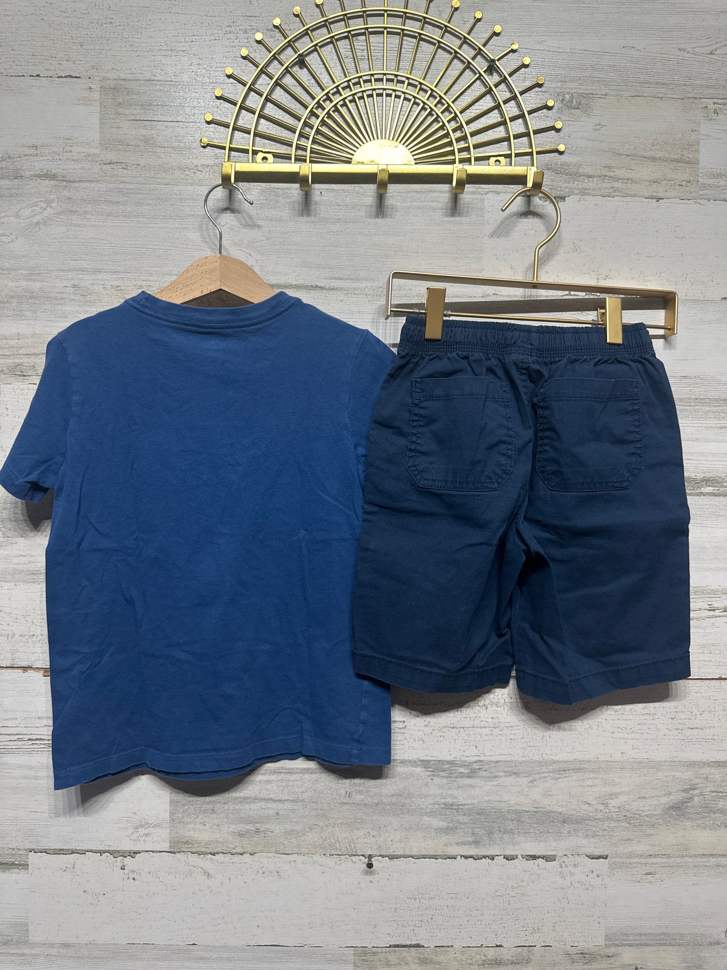 Boys Size 6/7 Old Navy Minecraft Shirt / Wonder Nation Navy Shorts - Good Used Condition