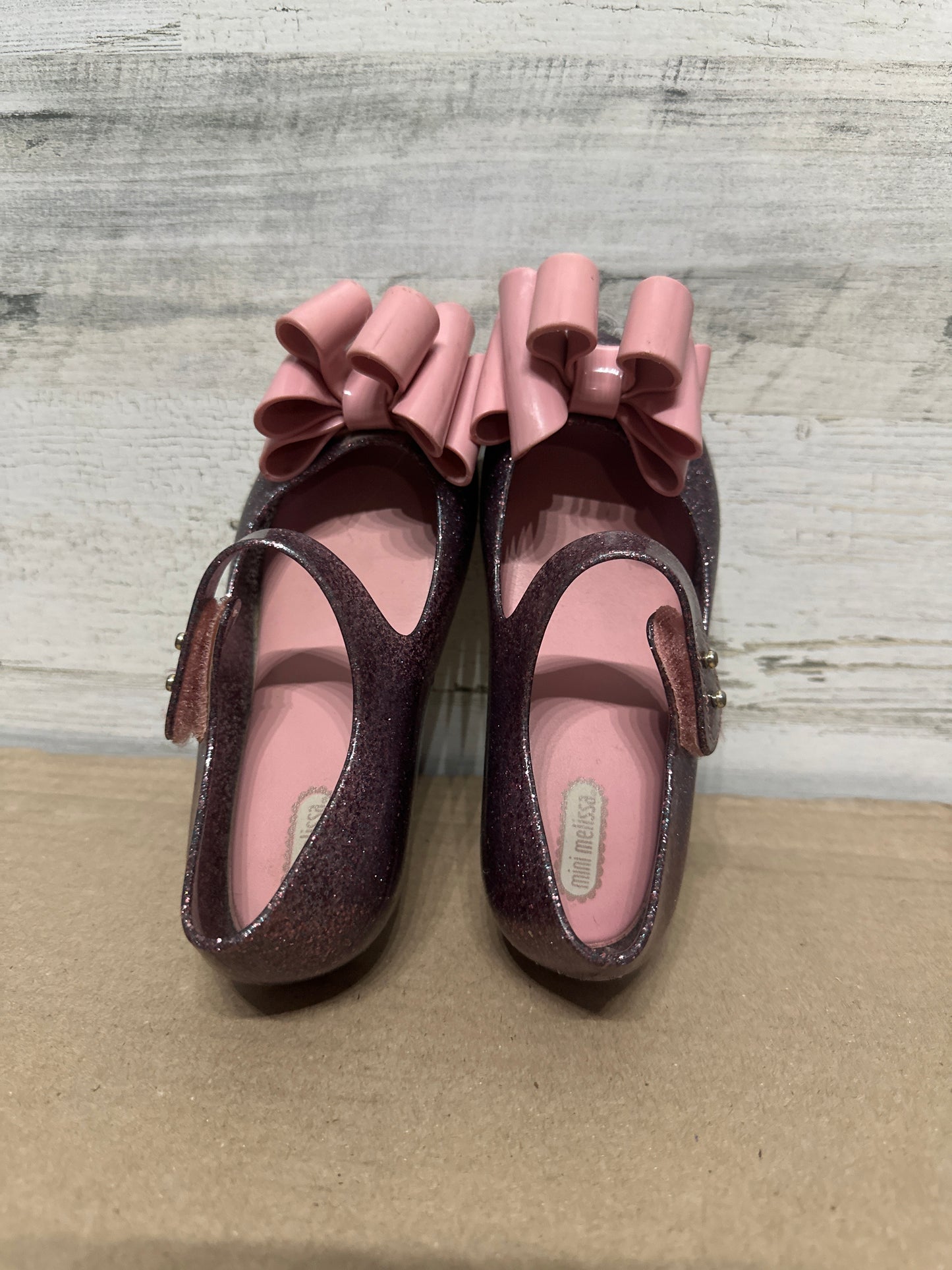 Size 11 Toddler Mini Melissa Sparkle Bow Shoes - Good Used Condition*