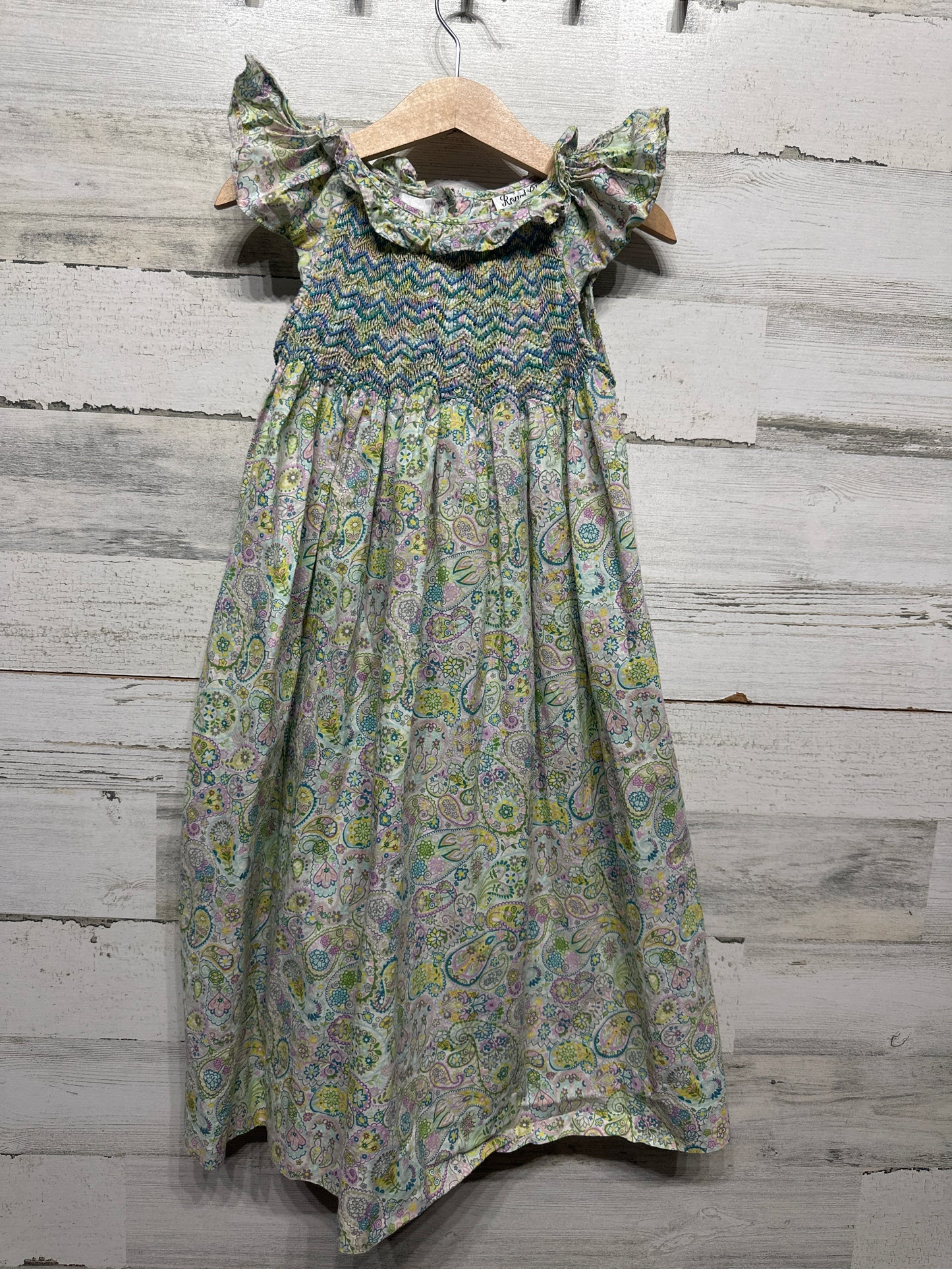 Girls Size 3t Royal Child Paisley Print Smocked Dress - Good Used Condition*