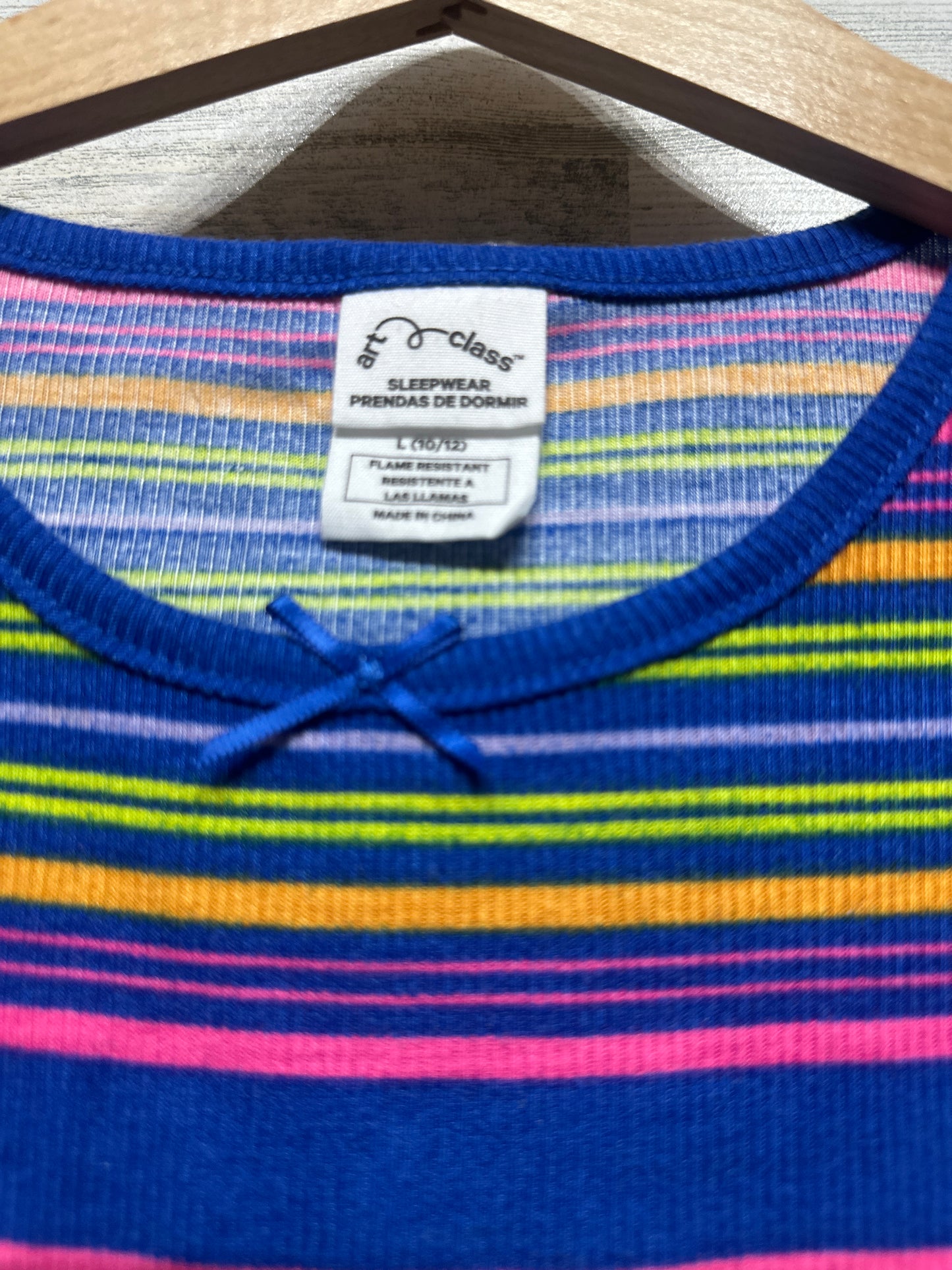 Size 10/12 Large Art Class Striped Shorts Pajama Set - Very Good Used Condition