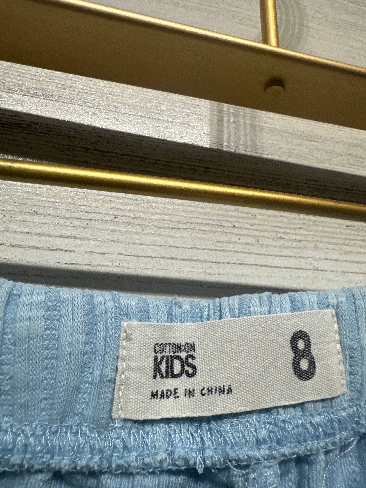 Size 8 Cotton On Kids Blue Ribbed Shorts - Very Good Used Condition