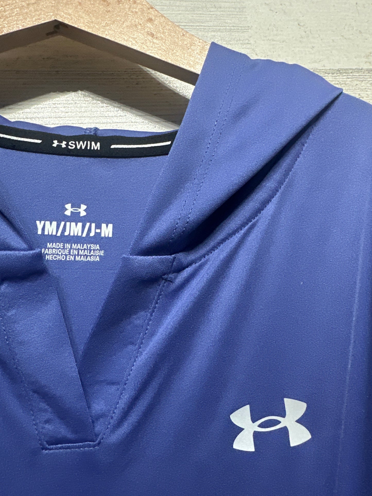 Girls Size Youth Medium (10/12) Under Armour Hooded Swim Coverup Dress - Very Good Used Condition