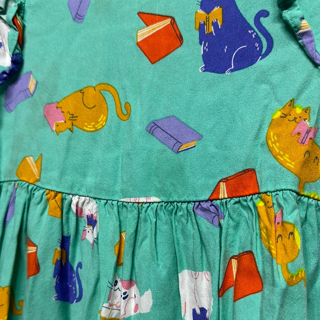 Girls Size 12m Cat and Jack Cats Reading Books Dress - Very Good Used Condition
