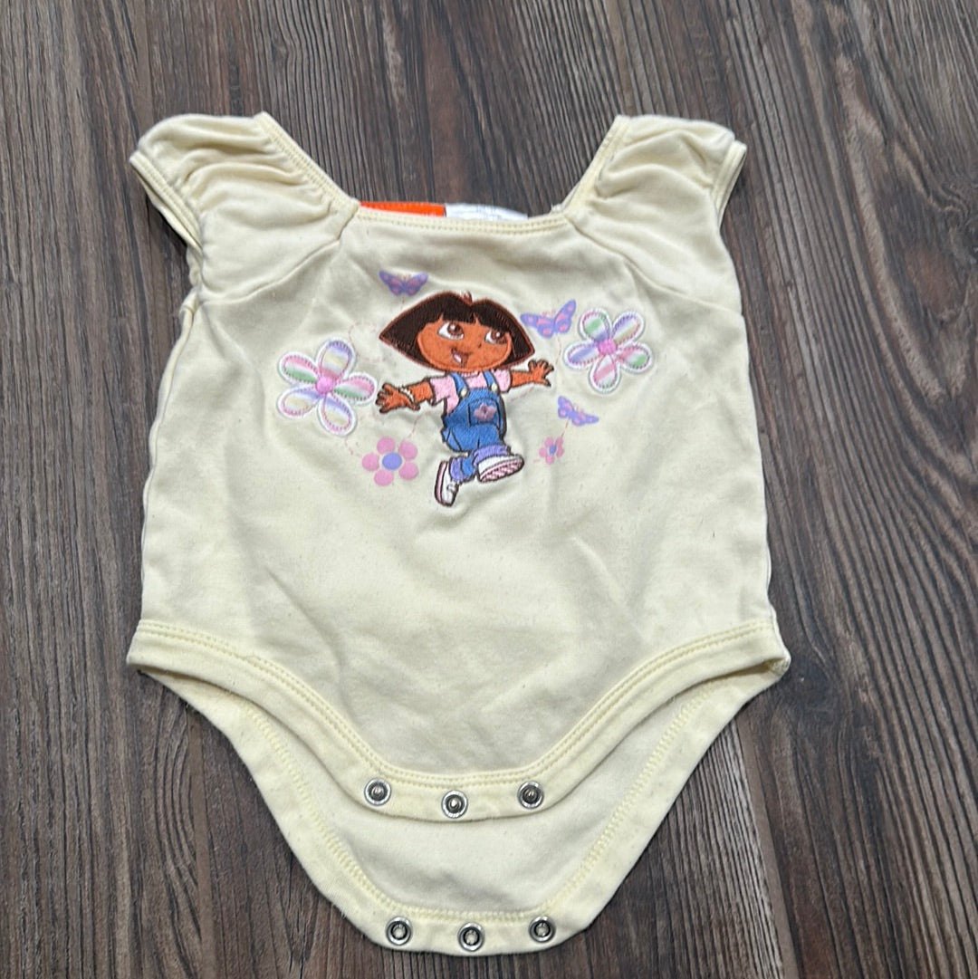 Girls Size 0-3m Nickelodeon Dora Appliqué Onesie (2008) - Good Used Condition