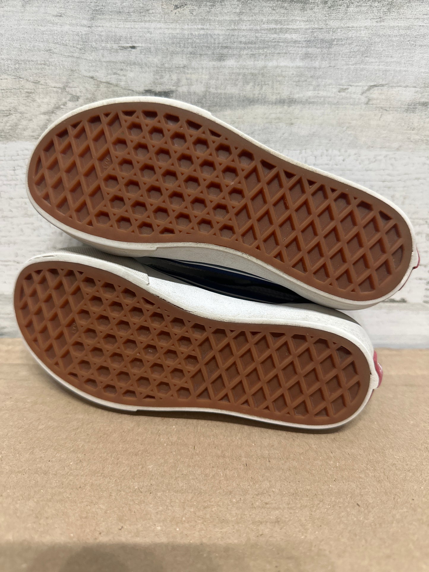 Size 12.5 (Little Kid) Van’s Velcro Blue Shoes - Good Used Condition