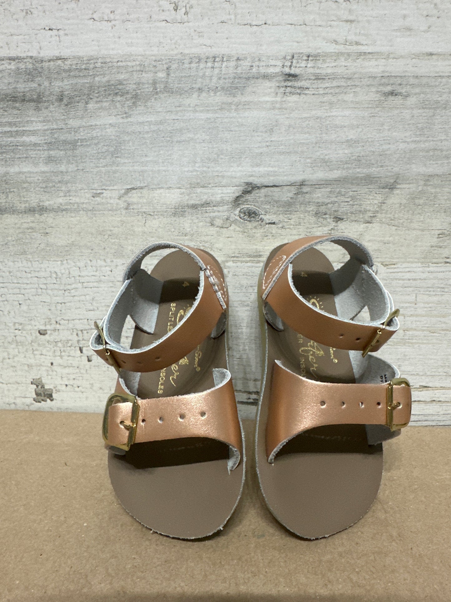 Girls Size 4 Toddler Sun San Rose Gold Surfer Sandals - New Without Box