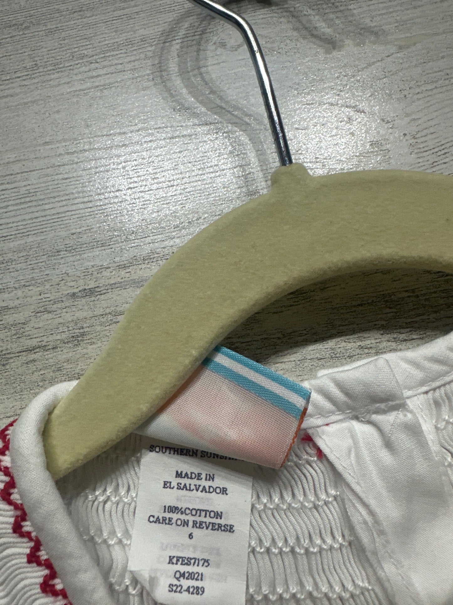 Girls Size 6 Southern Sunshine Kids Smocked Baseball Set - Very Good Used Condition