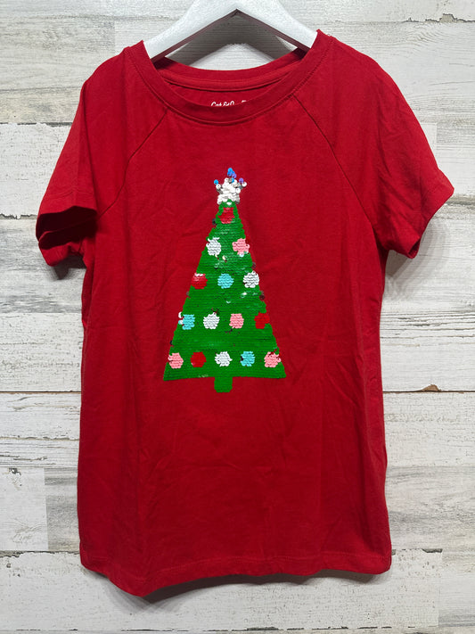 Girls Size 10/12 Large Cat and Jack Holiday Flip Sequin Shirt - Very Good Used Condition