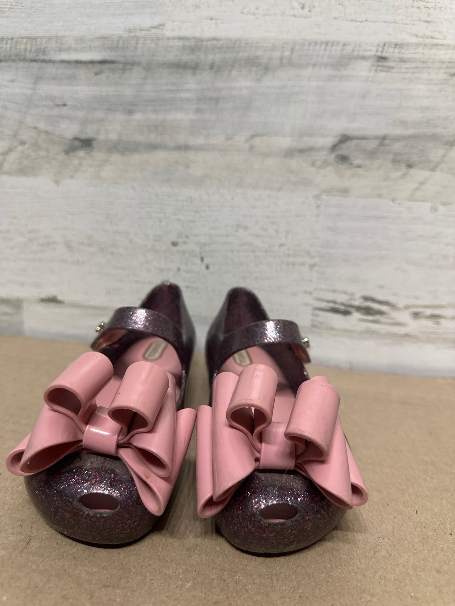 Size 11 Toddler Mini Melissa Sparkle Bow Shoes - Good Used Condition*