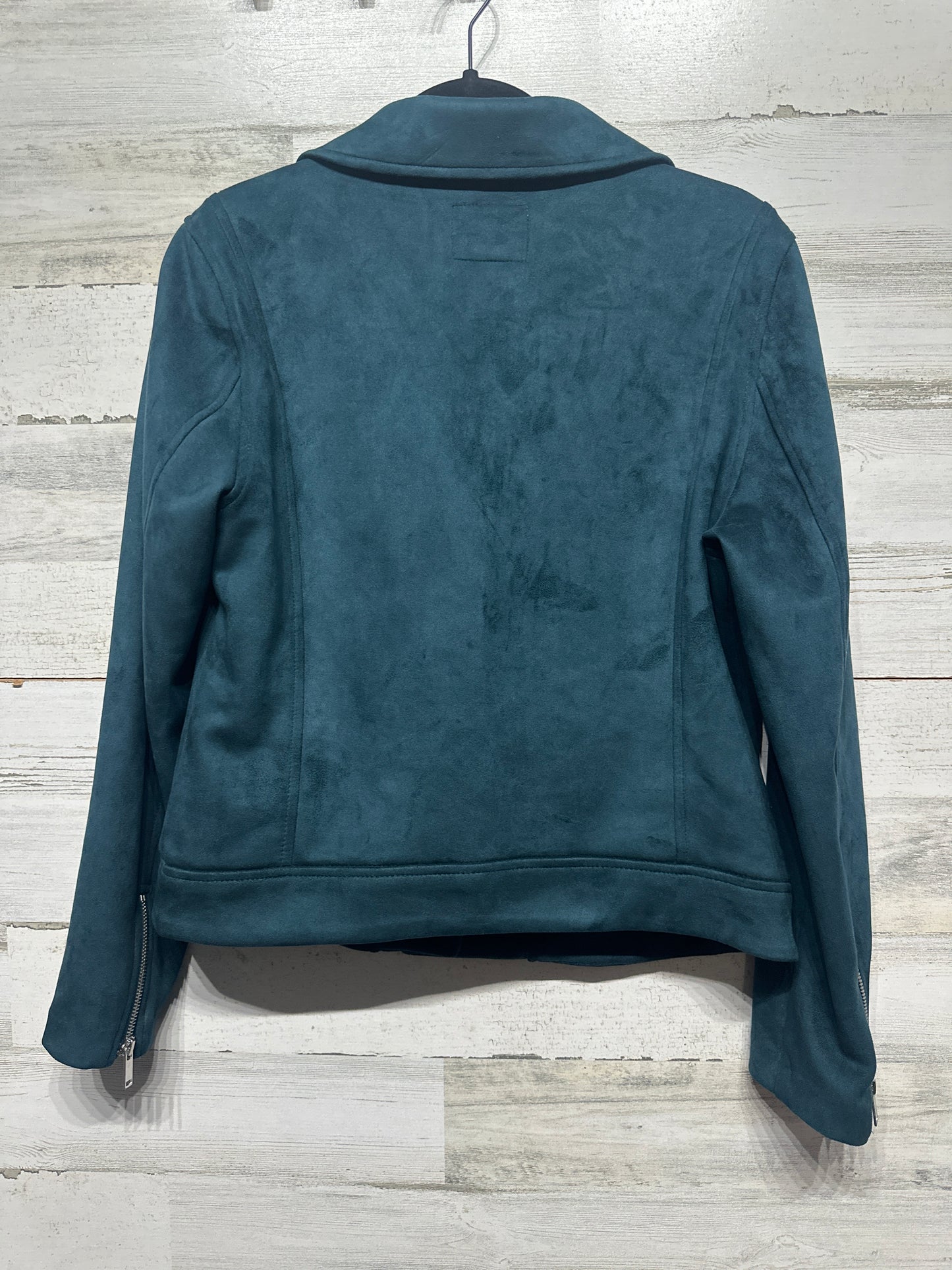 Women’s Medium Old Navy Faux Suede Turquoise Jacket - Very Good Used Condition