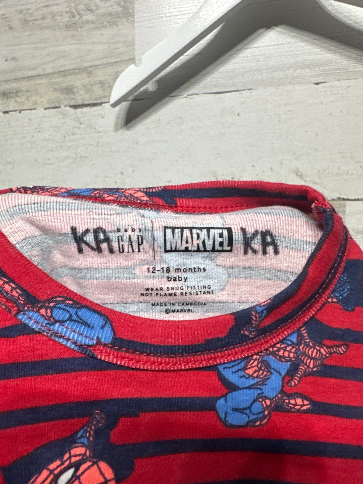 Boys Preowned Size 12-18m Gap Spiderman Pajama Top - Good Used Condition*