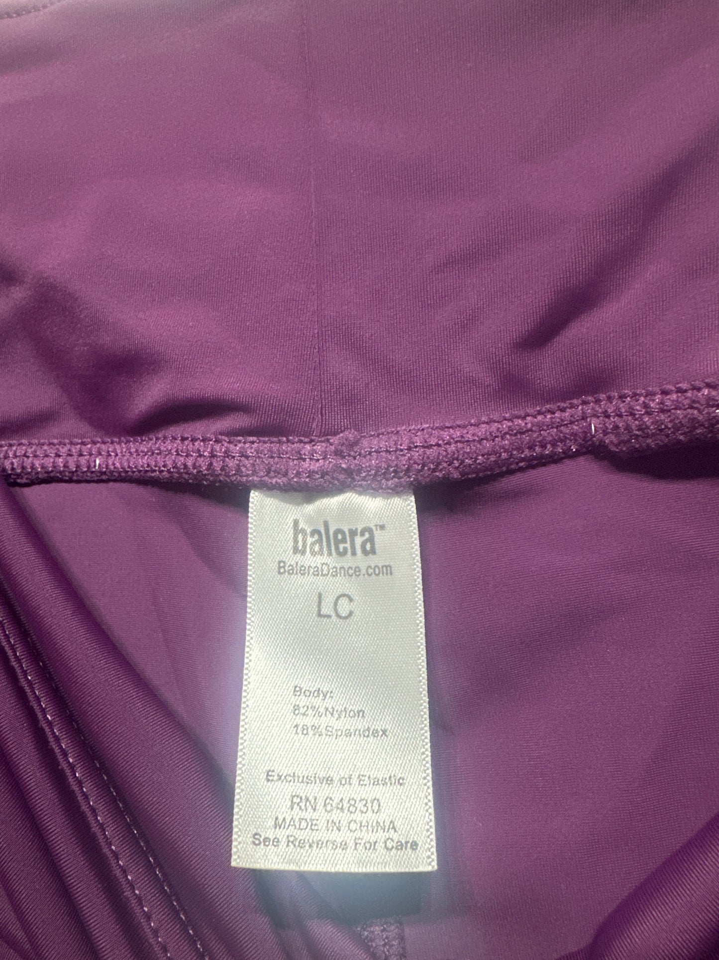 Girls Size 14 / LC (Large Child) Balera Purple Dance Shorts - Very Good Used Condition