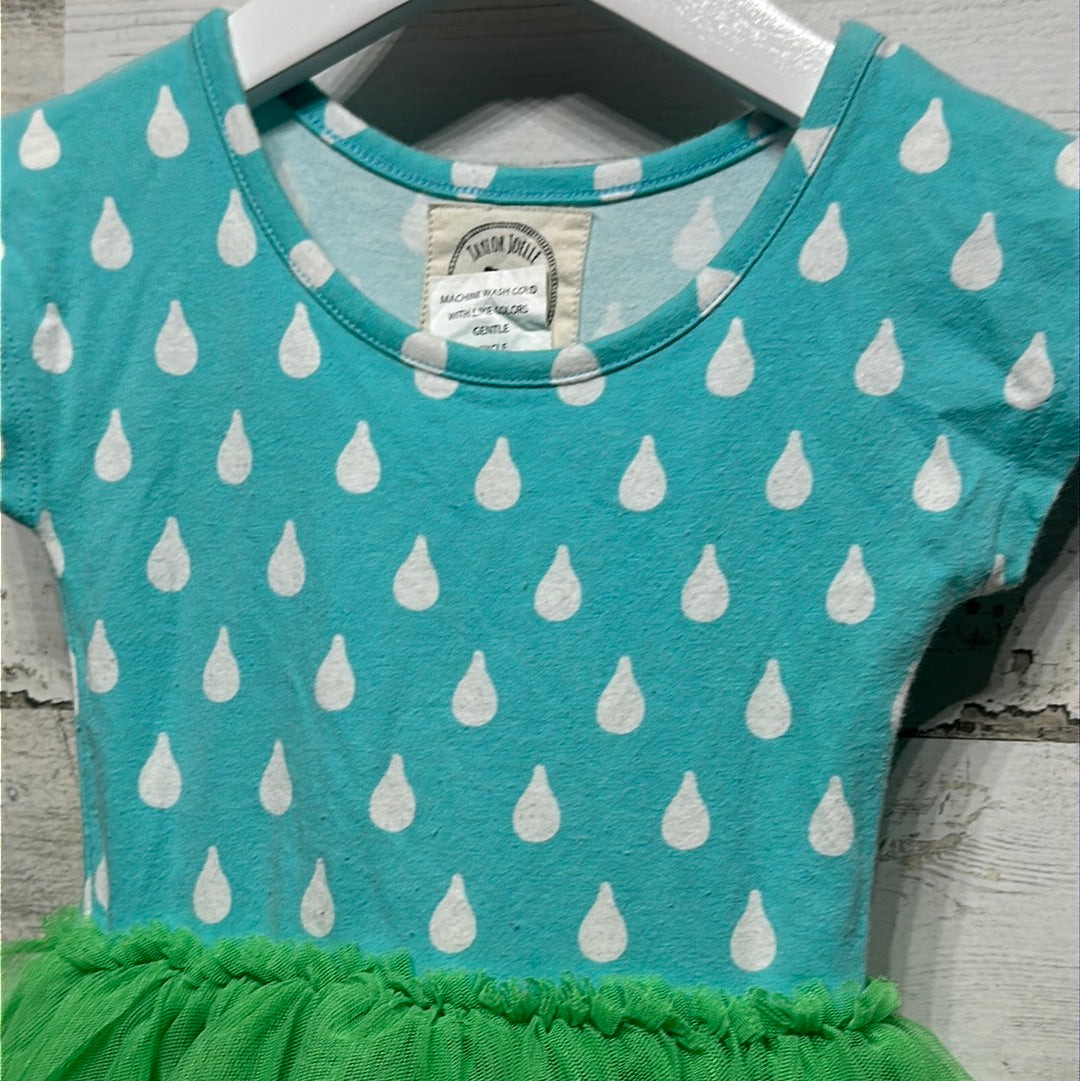 Girls Size 12-18m Taylor Joelle Blue and Green Tulle Skirt Dress - Good Used Condition