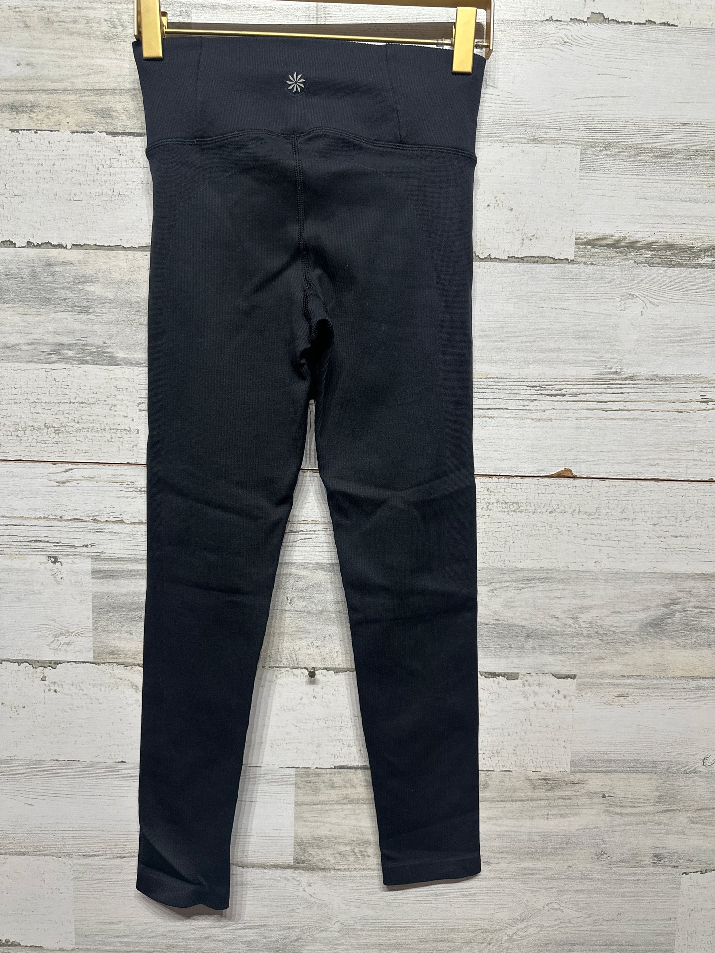 Girls Size 12 (Large) Athleta Girl Black Ribbed Compression Leggings - Very Good Used Condition