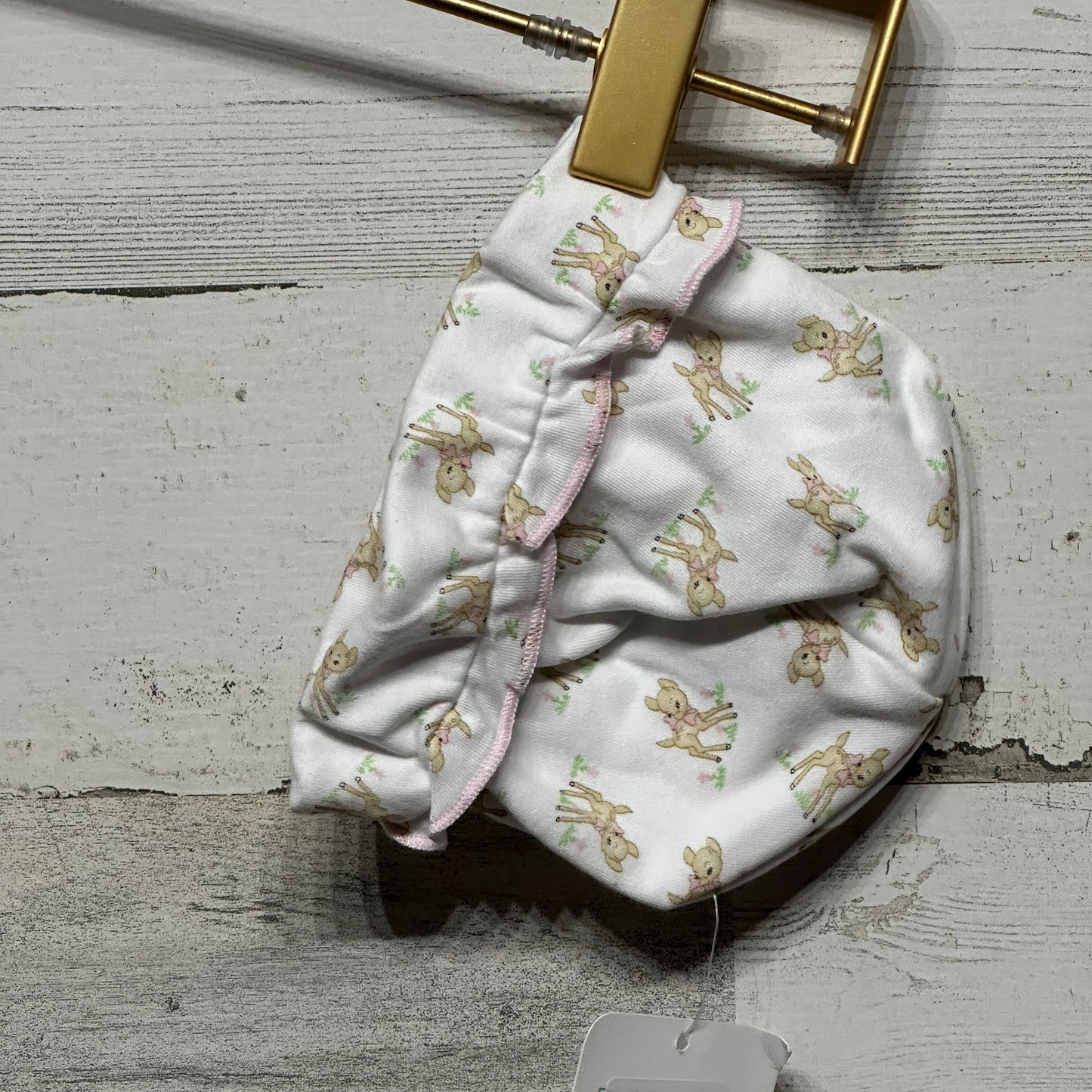 Girls Size Newborn Magnolia Baby Pima Cotton Pink Baby Deer Hat - New With Tags