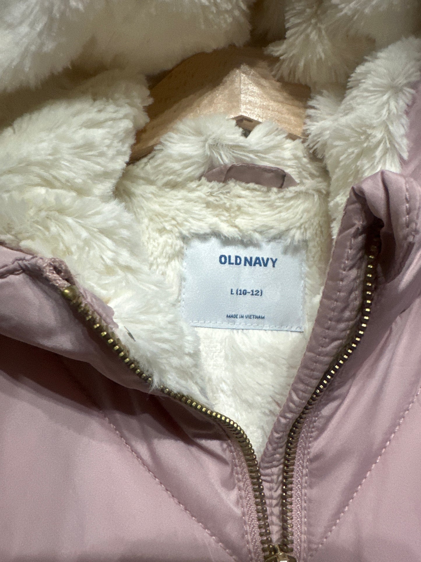 Girls Size Large (10-12) Old Navy Faux Fur Lined Hooded Coat - Play Condition*