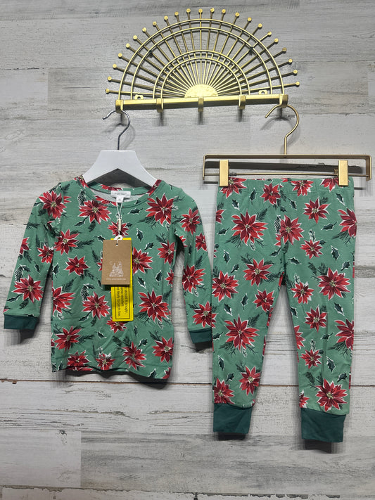Size 2t Angel Dear Bamboo Poinsettia Two Piece Set - New With Tags
