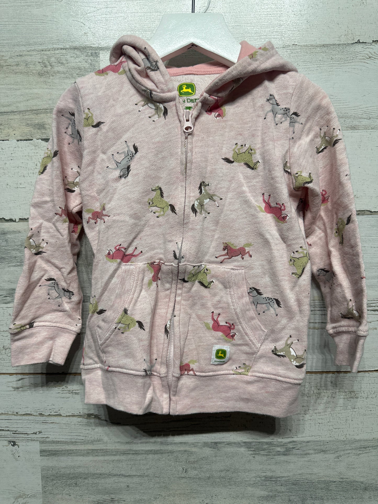 Girls Size 3t John Deere Horse Jacket - Good Used Condition