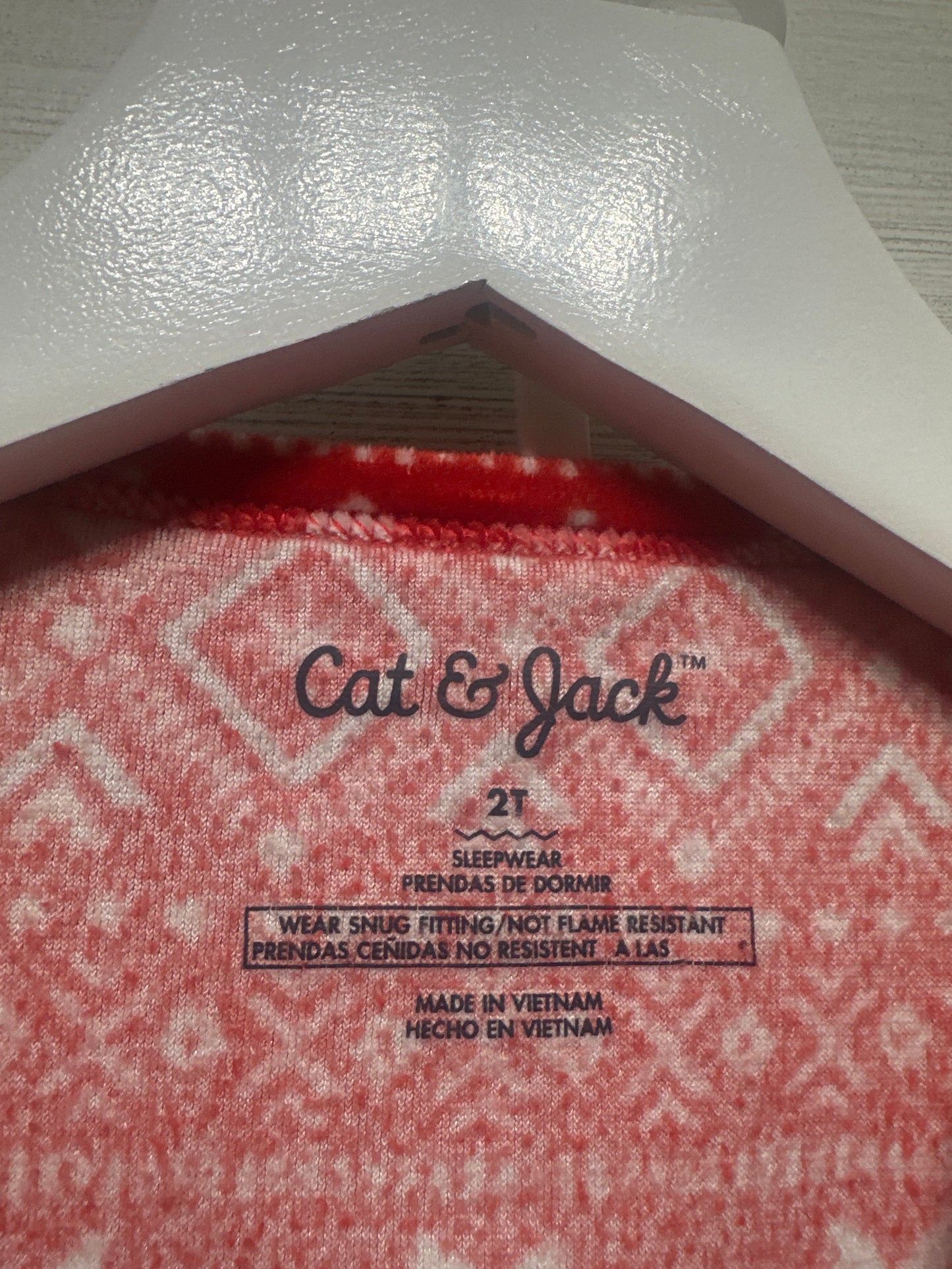 Size 2t Girls Cat and Jack Holiday Fleece Pajama Set - Very Good Used Condition