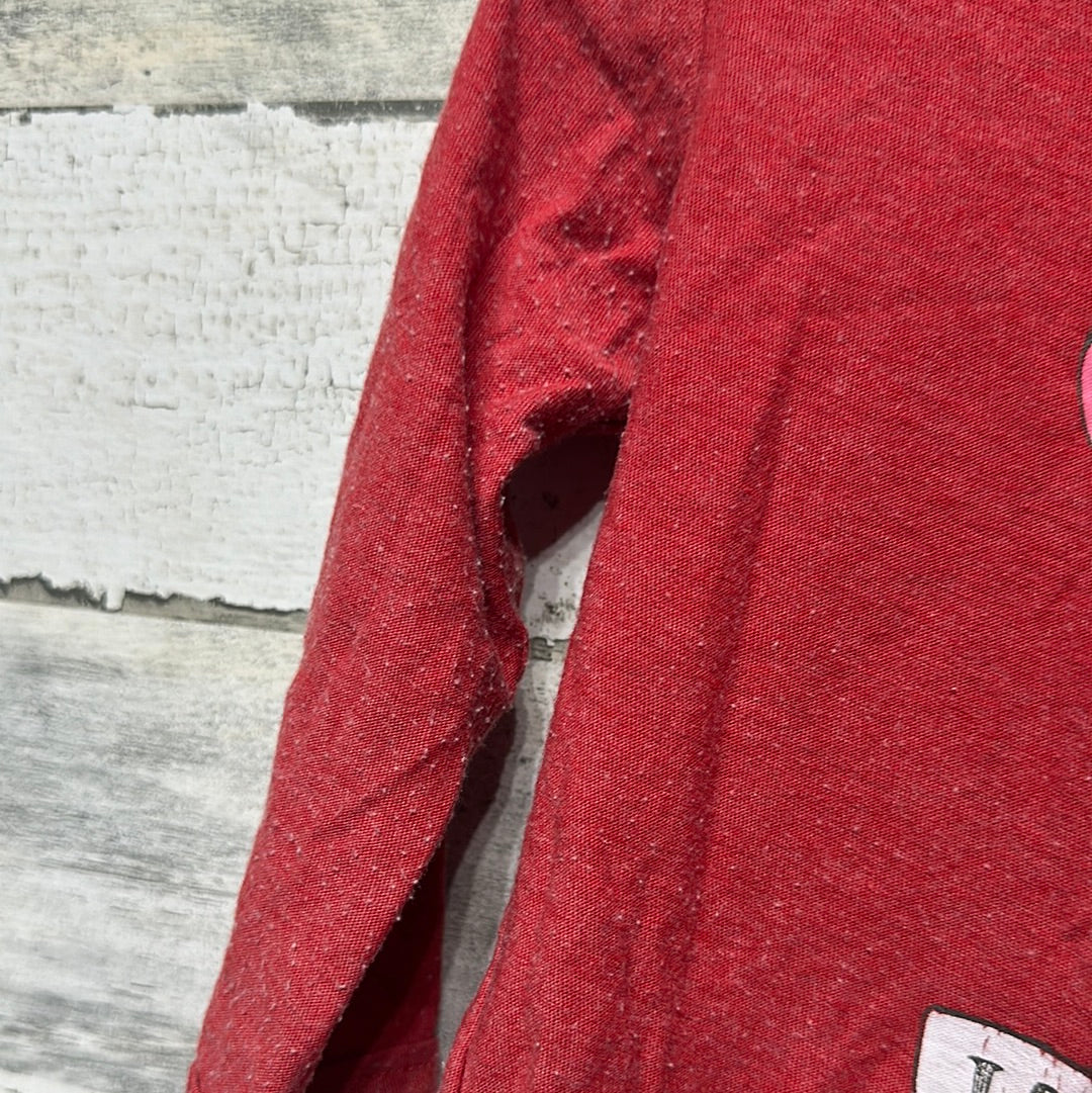 Girls Size 18-24m Zara Red Super Girl Long Sleeve Shirt - Play Condition