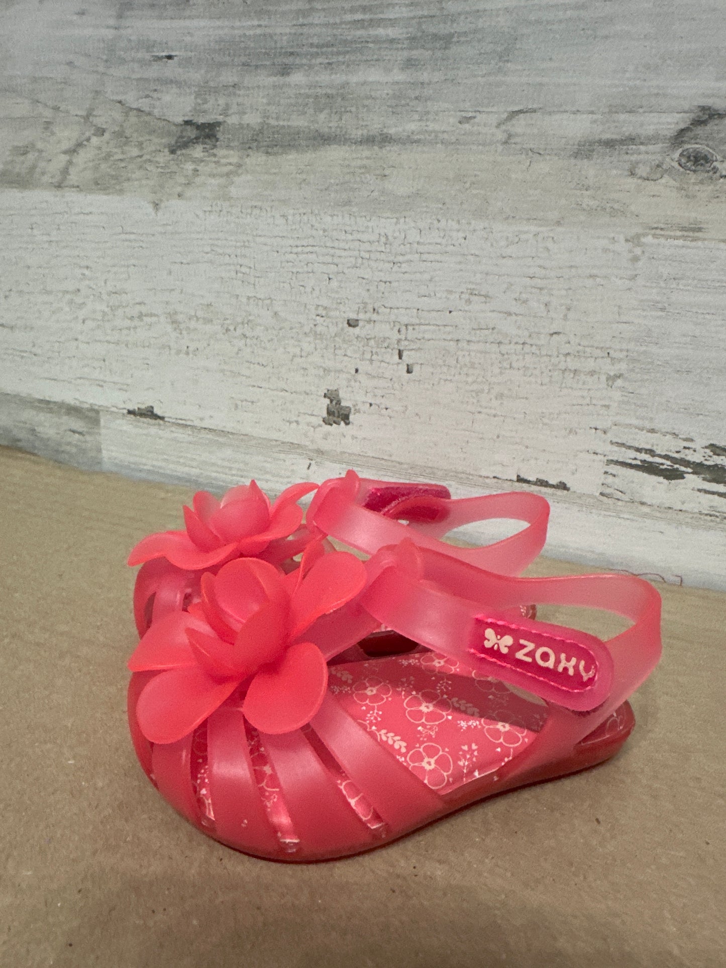 Size 6 Toddler Zaxy Flower Jelly Velcro Sandals - Very Good Used Condition