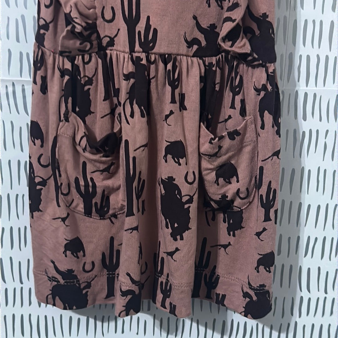 Girls Preowned Size 3-6m Kate Quinn bamboo cowboy dress - Very Good Used Condition