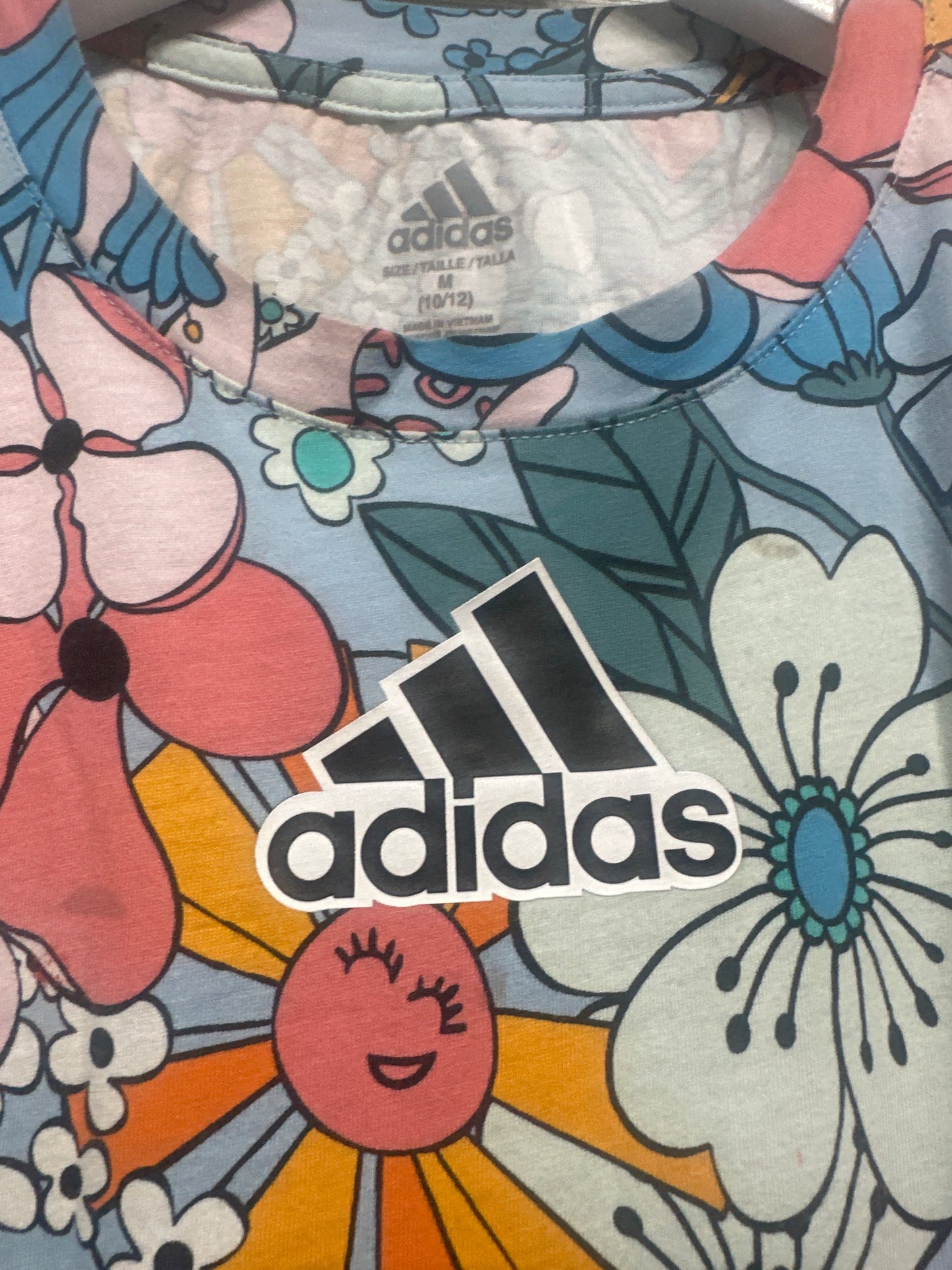 Size 10/12 Medium Adidas Floral Shirt - Play Condition