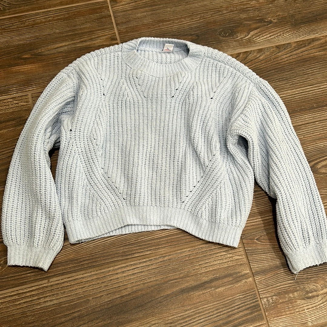 Girls Size 8 Old Navy Sparkle Baby Blue Sweater- Very Good Used Condition