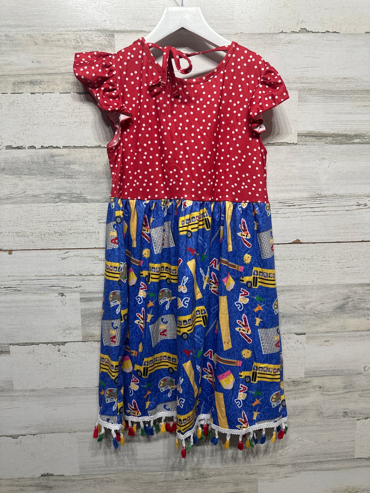 Size 10 Ruffle Girl School Themed Dress - Very Good Used Condition