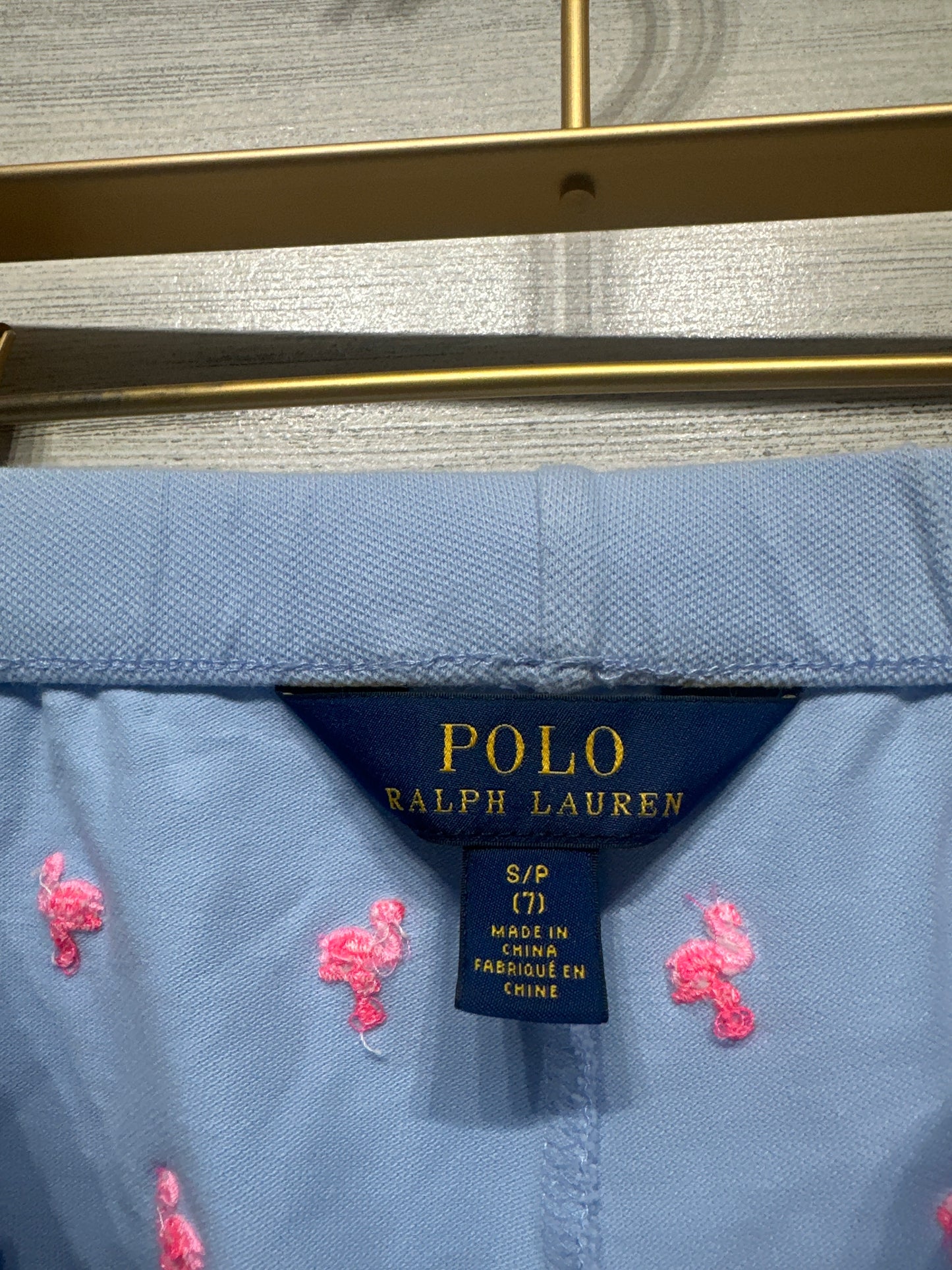 Girls Size 7 (Small) Polo Ralph Lauren Embroidered Flamingo Shorts - Play Condition**