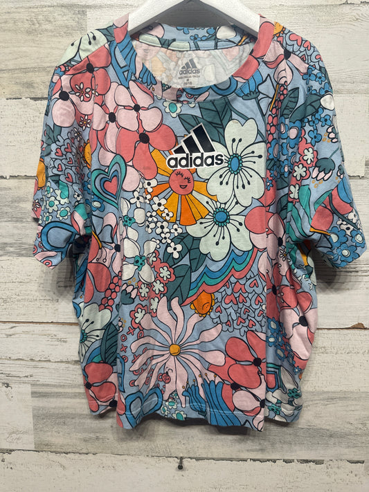 Size 10/12 Medium Adidas Floral Shirt - Play Condition