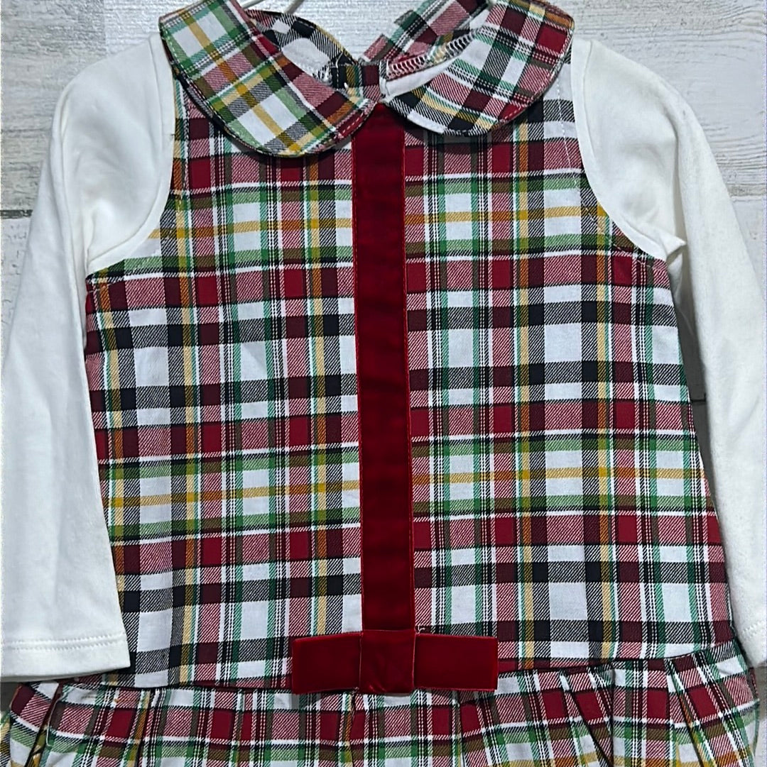 Girls Size 12-18m Mud Pie Plaid Dress - New With Tags