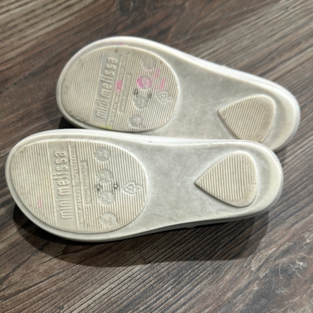 Girls Preowned Size 10 (Toddler) Mini Melissa Minnie and Mickey Shoes - Good Used Condition
