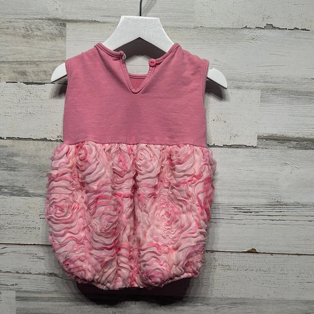 Girls Size 24m Ric Rac & Ruffles Pink Tulle Rose Bubble - Good Used Condition