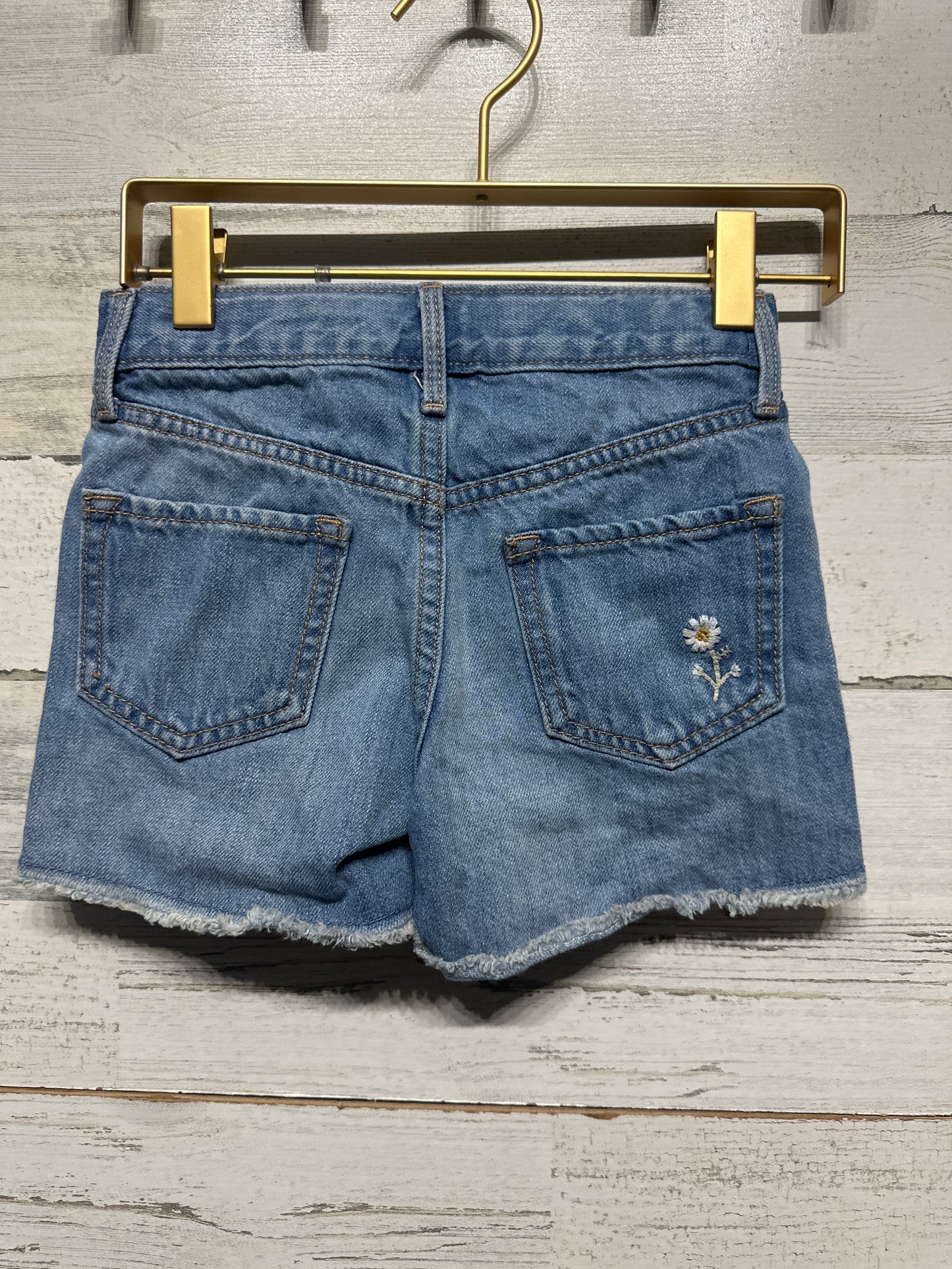 Girls Size 6 Old Navy Embroidered Distressed Shorts With Adjustable Waist - Good Used Condition