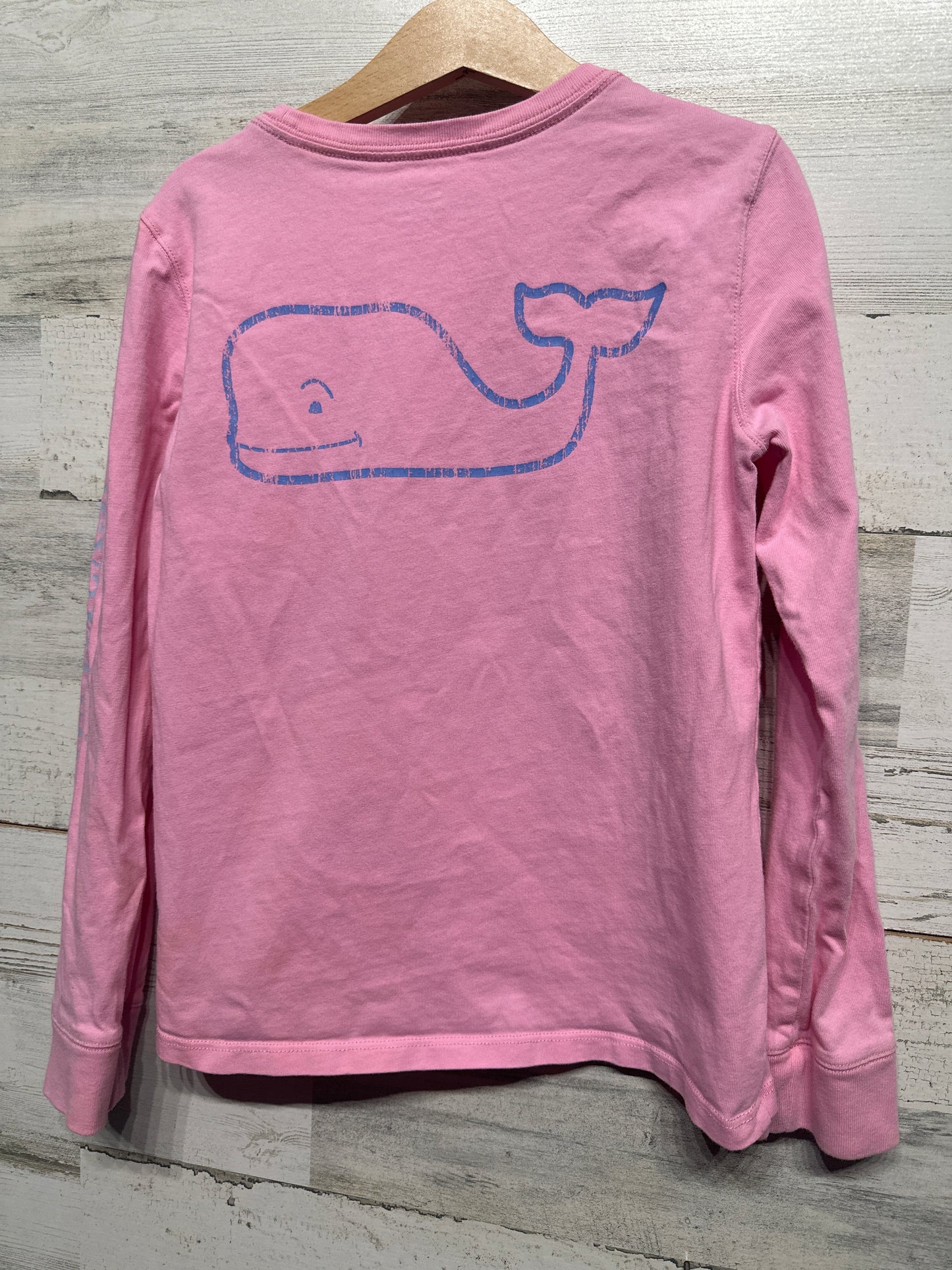 Size Small (7-8) Vineyard Vines Pink Long Sleeve Pocket T-Shirt - Very Good Used Condition