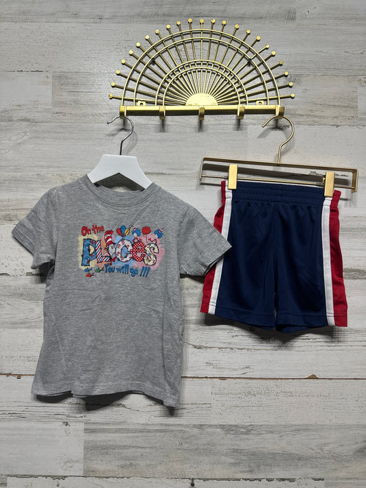 Size 2/3 Dr.Seuss Shirt/BCG Shorts - Outfit Set - Good Used Condition