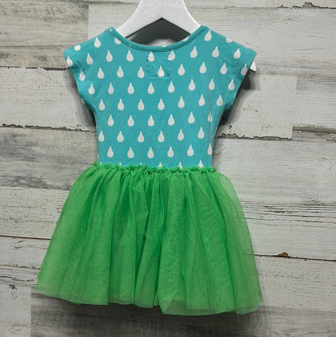 Girls Size 12-18m Taylor Joelle Blue and Green Tulle Skirt Dress - Good Used Condition