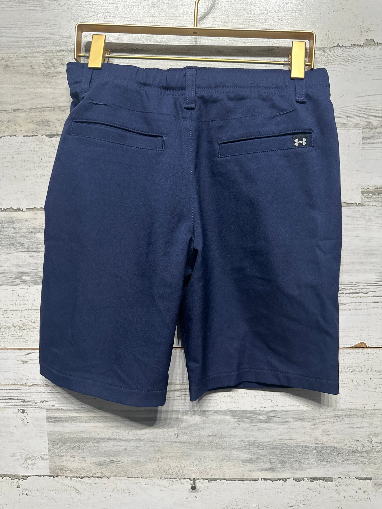 Boys Youth Medium (10/12) Under Armour Navy Adjustable Waist Shorts - Very Good Used Condition