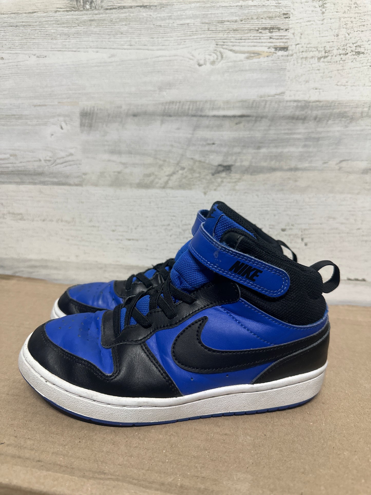 Size 3 (Youth) Nike Court Borough Mid Blue and Black Shoes - Good Used Condition*