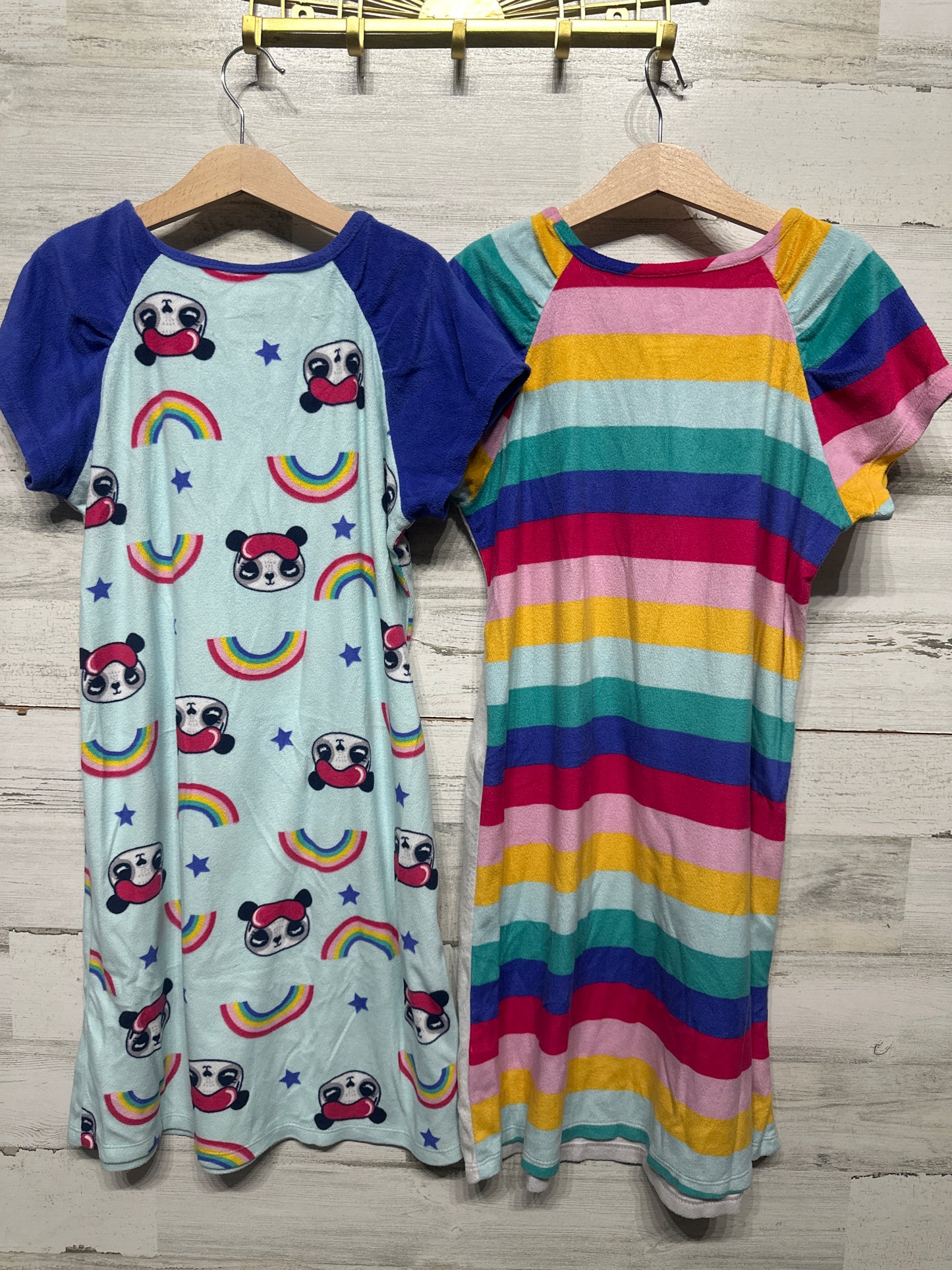 Size 10/12 Wonder Nation Short Sleeve Fleece Nightgowns (2 pieces) - Good Used Condition