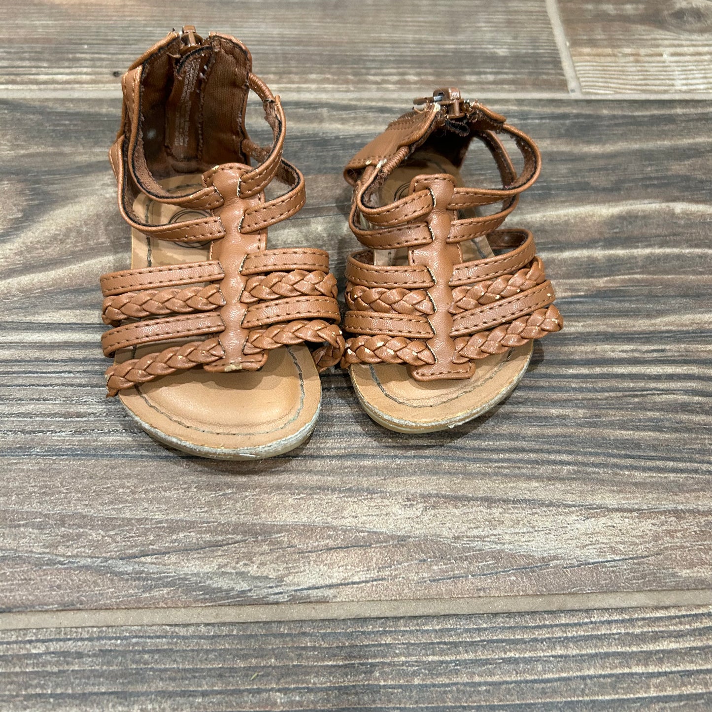 Size 3 (Infant) Wonder Nation Brown Sandals - Good Used Condition