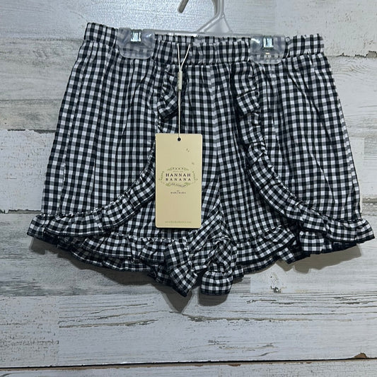 Girls Size 10 Hannah Banana Frilled Faux-Wrap Black and White Gingham Shorts - New With Tags