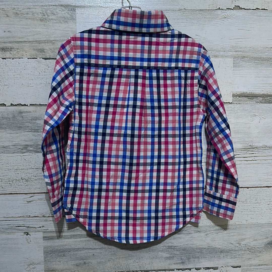 Boys Size 4t Southbound pink and blue plaid button up shirt - new with tags